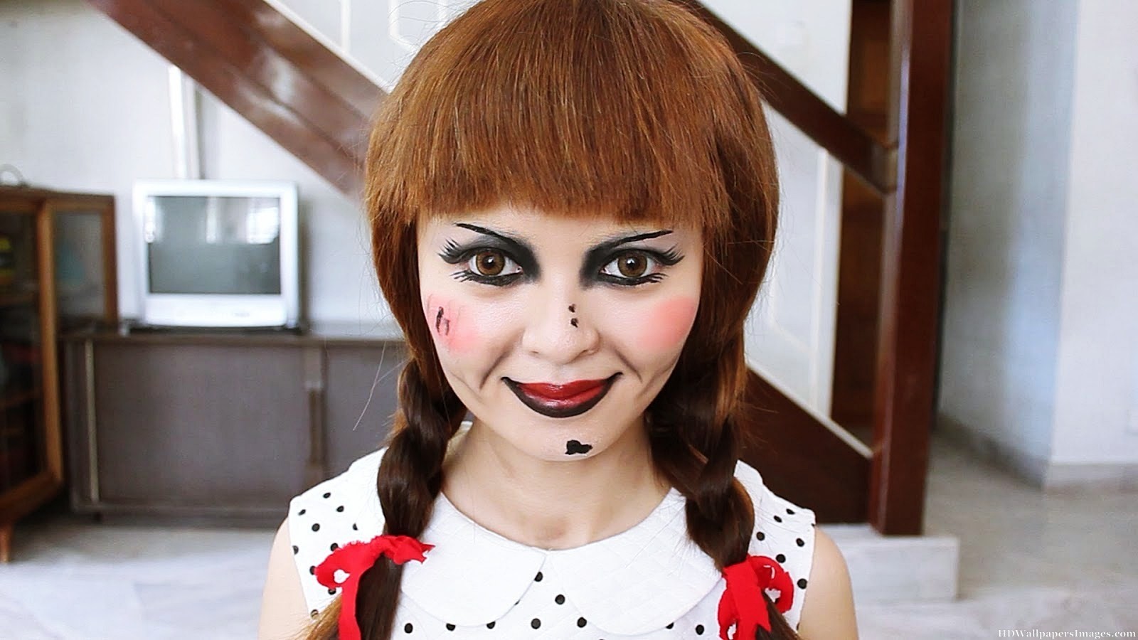 At kunst Smuk Scary doll Halloween makeup