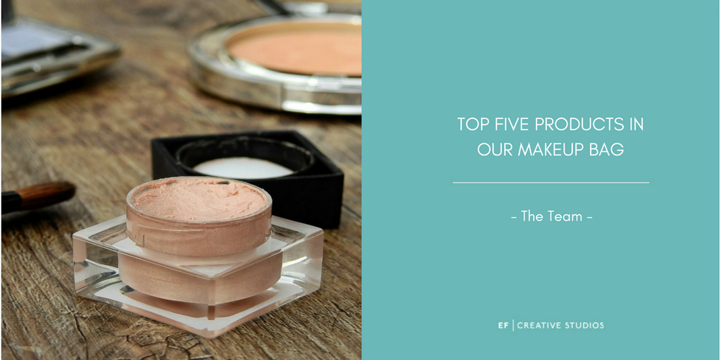 Top five makeup products, makeup bag, makeup artist