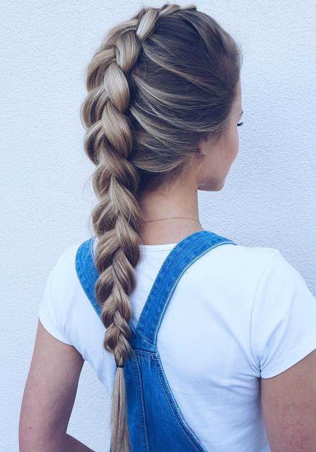 Dutch braid, braids, hairstyles, school hairstyles, easy hair